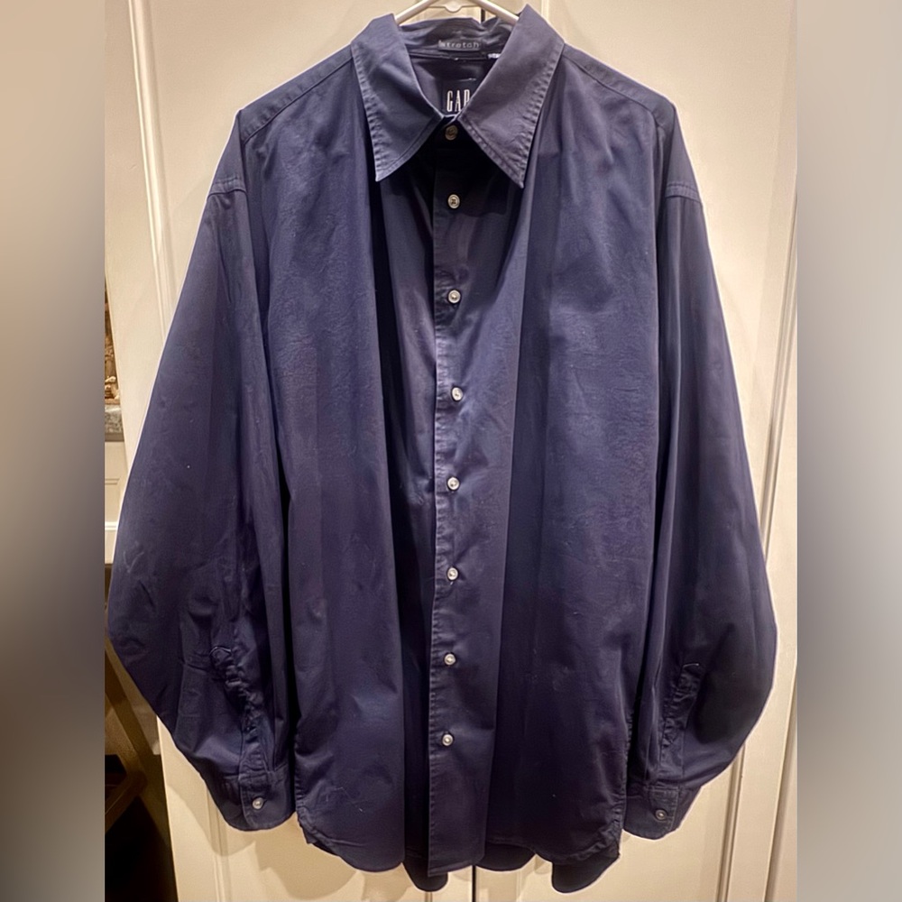 GAP Big/Tall Stretch Men’s Button Up Shirt - EUC - Navy - Size XXL